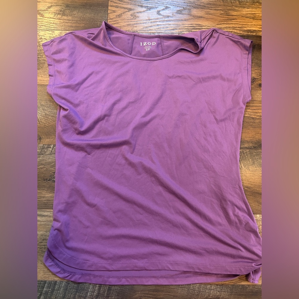 Izod Purple Lilac Short Sleeve Shirt With Side Tie New Without Tags Size Small